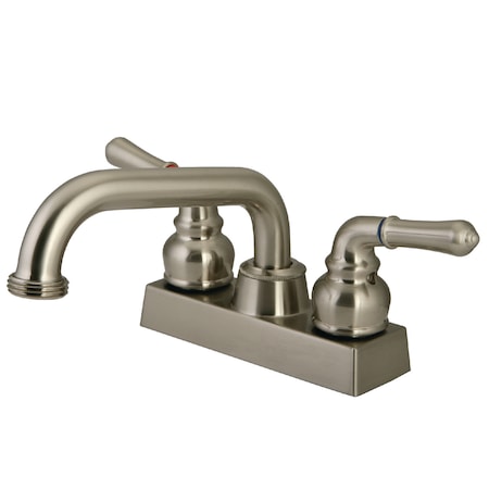 Kingston Brass 4 in Centerset2-HandleLaundry Faucet, Brushed Nickel KB2478NML